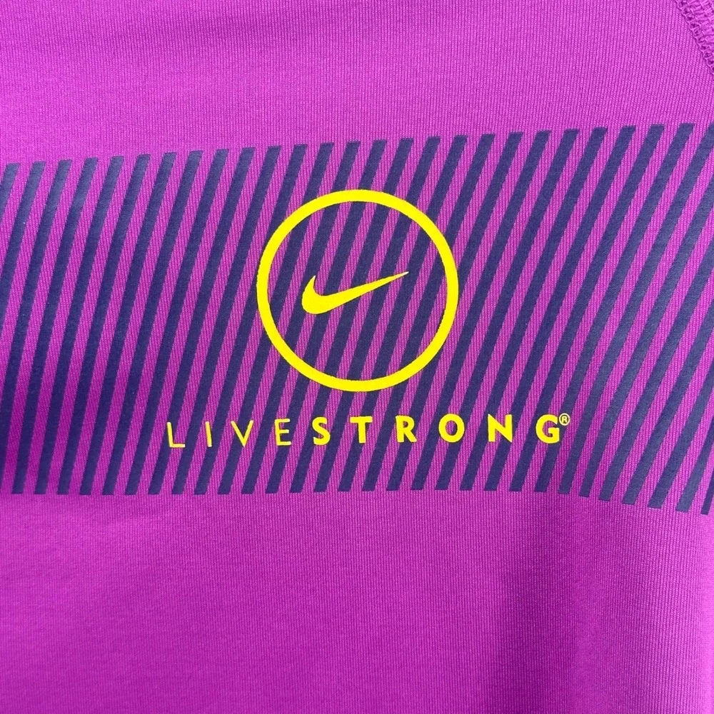 Nike Livestrong Pullover Women Large Purple Dri-FIT Pro Combat Half Zip Active
